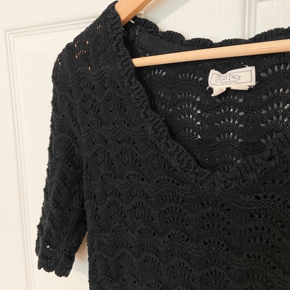 Fat Face Crochet Vienna 100% Cotton Knit Short Sleeve Blouse Top - Picture 11 of 11